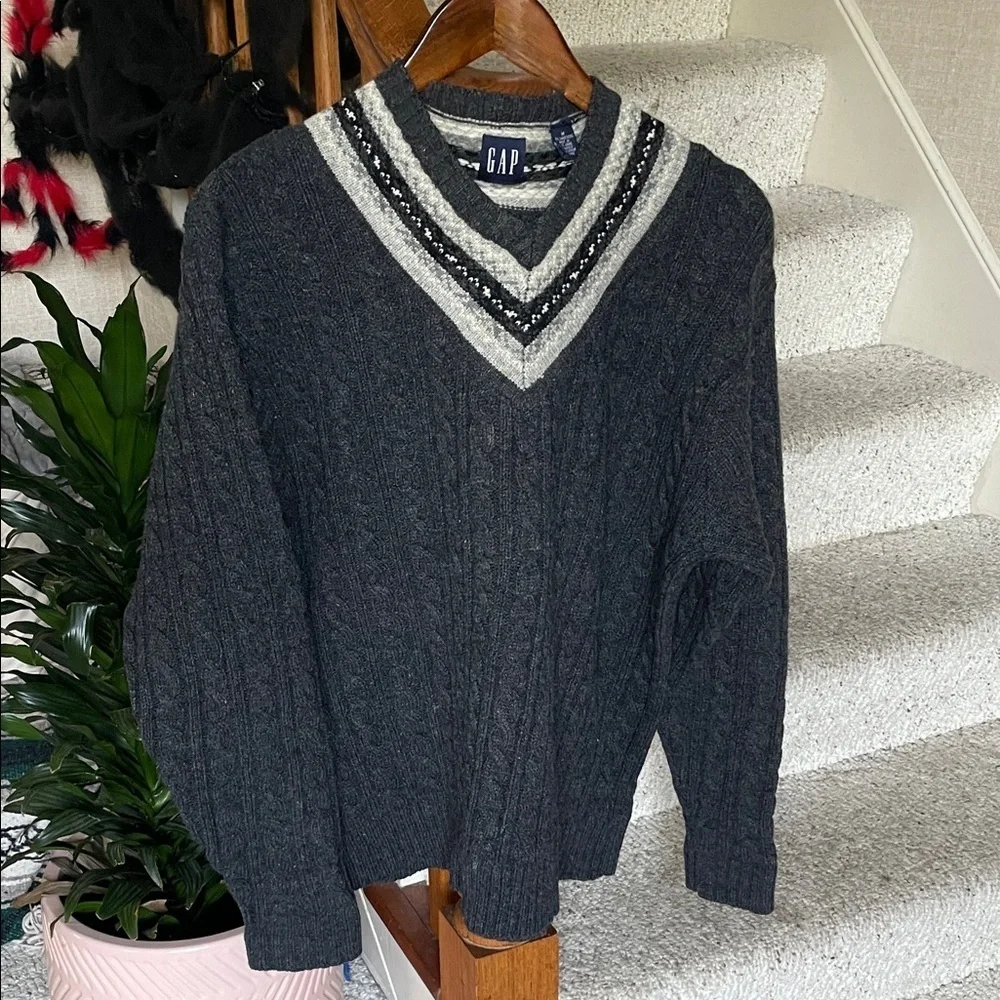 Gap Lambswool Fair Isle Pop Over Sweater